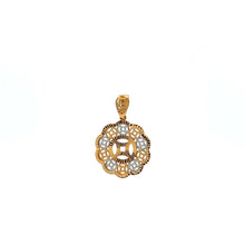 Load image into Gallery viewer, 18K Gold Pendant  Good Fortune Coin White Yellow Gold 2.14 grams - Rafant
