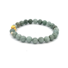 Load image into Gallery viewer, 18K Gold Money Bag Lucky Charm Beads Bracelet Gemstones Natural Burmese Jade 6mm - Rafant