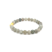 Load image into Gallery viewer, 18K Gold Pixiu Piyao Bracelet Elastic Natural Gemstones Labradorite 6mm - Rafant