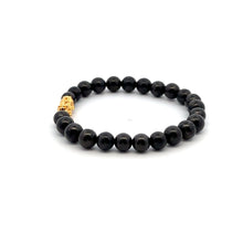 Load image into Gallery viewer, 18K Gold Piyao Pixiu Dragon Lucky Charm Bracelet Gemstones Natural Shungite 6mm - Rafant