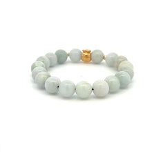 Load image into Gallery viewer, 18K Gold Money Bag Lucky Charm Beads Bracelet Gemstones Burmese Jade 8mm - Rafant