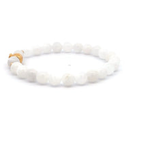 Load image into Gallery viewer, 18K Gold Money Ball Lucky Charm Beads Bracelet Gemstones Moonstone 6mm - Rafant