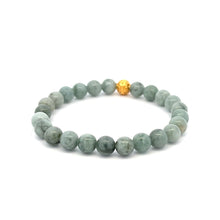 Load image into Gallery viewer, 18K Gold Money Ball Lucky Bracelet Gemstones Natural Burmese Jade 6mm - Rafant