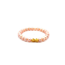 Load image into Gallery viewer, 24K Gold Piyao Pixiu Bracelet Natural Freshwater Pink Pearls 7-8mm - Rafant