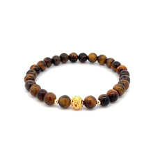 Load image into Gallery viewer, 18K Solid Gold Coin Ball Natural 5-6mm Gemstones Stretch Bracelets