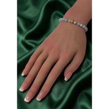 Load image into Gallery viewer, 18K Solid Gold Coin Ball Natural 5-6mm Gemstones Stretch Bracelets