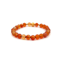 Load image into Gallery viewer, 18K Gold Money Ball Lucky Charm Beads Bracelet Gemstones Carnelian 6mm - Rafant