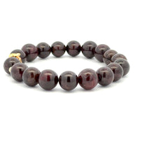 Load image into Gallery viewer, 18K Gold Money Bag Lucky Charm Beads Bracelet Gemstones Garnet 8-8.5mm - Rafant