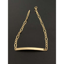 Load image into Gallery viewer, 18K Gold Bracelet Bar Figaro Chain Link 7.5 inches 2.36 grams