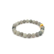 Load image into Gallery viewer, 24K Yellow Gold Money Bag Lucky Bracelet Labradorite Gemstones 6mm - Rafant