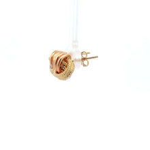 Load image into Gallery viewer, 18K Gold Earrings Stud Tricolor Knot 2.18 grams - Rafant