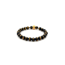 Load image into Gallery viewer, 18K Gold Money Bag Lucky Charm Carved Onyx 6mm Tiny Beads - Rafant