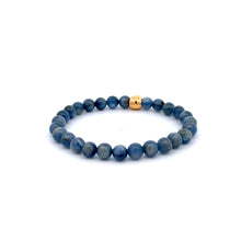 Load image into Gallery viewer, 18K Gold Money Bag Lucky Charm Bracelet Gemstones Kyanite 6mm - Rafant