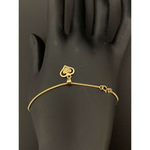 Load image into Gallery viewer, 18K Gold Bracelet 7.5 inches with Heart Charm 1.40 grams