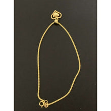 Load image into Gallery viewer, 18K Gold Bracelet 7.5 inches with Heart Charm 1.40 grams