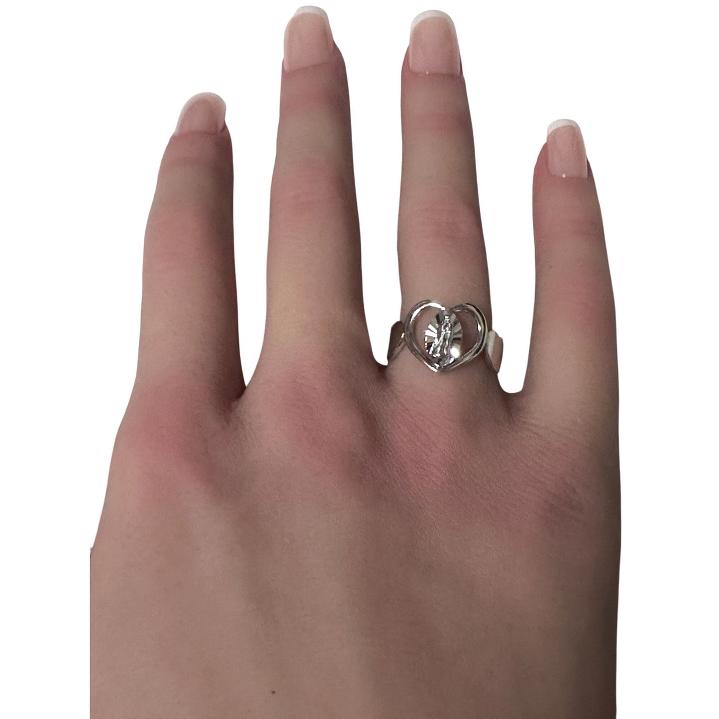 925 Sterling Silver Ring Religious Our Lady of Guadalupe Heart - Rafant