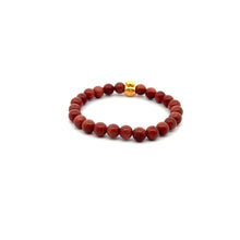 Load image into Gallery viewer, 18K Gold Money Bag Lucky Charm Bracelet Gemstones Goldstone 6mm - Rafant