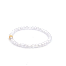 Load image into Gallery viewer, 18K Gold Bead Stretchable Bracelet Clear Faceted Zircon Gemstones - Rafant