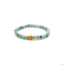 Load image into Gallery viewer, 24K Gold Money Bag Lucky Charm Bracelet Gemstones Emerald May Birthstones 6mm Size 6.5" - Rafant