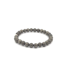 Load image into Gallery viewer, Natural Pyrite 6mm Stretchable Bracelet 18k Gold Bead Charm - Rafant
