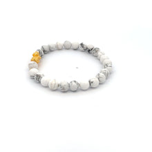Load image into Gallery viewer, 18K Gold Dragon Pixiu Piyao Lucky Charm Beads Bracelet Gemstones White Howlite 6mm - Rafant