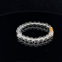 Load image into Gallery viewer, 18K Gold Dragon Pixiu Piyao Lucky Charm Bracelet Gemstones Clear Quartz 6mm - Rafant