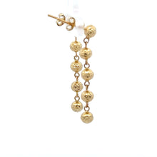 Load image into Gallery viewer, 18K Gold Earrings Beads Balls Dangle Drop 2.08 grams - Rafant
