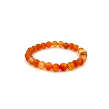 Load image into Gallery viewer, 18K Gold Money Bag Lucky Charm Beads Bracelet Gemstones Carnelian 6mm - Rafant