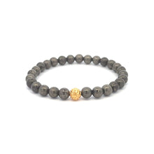 Load image into Gallery viewer, 18K Gold Money Ball Lucky Bracelet Gemstones Pyrite 6mm - Rafant
