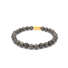 Load image into Gallery viewer, 18K Gold Pixiu Piyao Bracelet Elastic Natural Gemstones Pyrite 6mm - Rafant