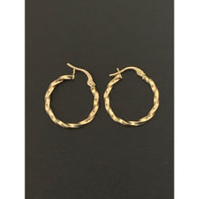 Load image into Gallery viewer, 18K Gold Earrings Hoops Loops Spiral 1 gram Small - Rafant