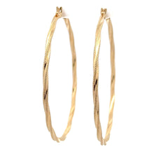 Load image into Gallery viewer, 18K Gold Earrings Hoops Spiral Extra Large 2.20 grams - Rafant