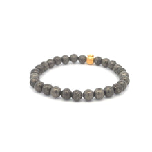 Load image into Gallery viewer, 24K Yellow Gold Money Bag Lucky Bracelet Pyrite Gemstones 6mm - Rafant