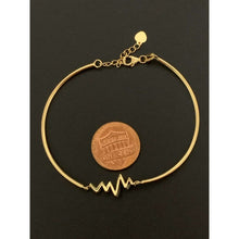 Load image into Gallery viewer, 18K Gold Bracelet Bangle Heart Beat Small ExtraSmall 4.08 grams