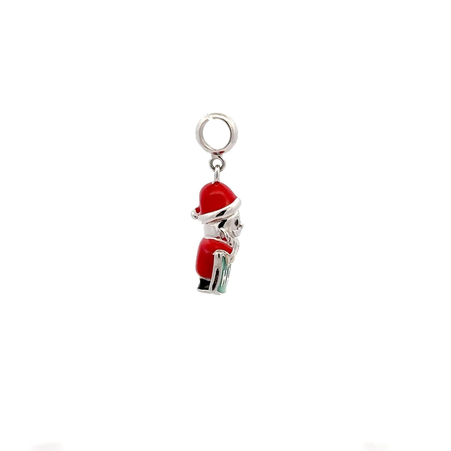 925 Sterling Silver Charm Happy Santa Claus Christmas Holiday For Charm Bracelet Necklace - Rafant