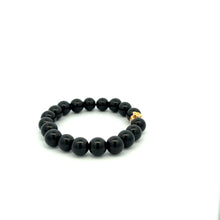 Load image into Gallery viewer, 18K Gold Money Bag Lucky Bracelet Beads Gemstone Black Tourmaline 8mm - Rafant