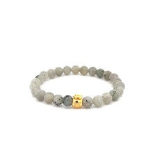 Load image into Gallery viewer, 18K Gold Money Bag Charm Bracelet Natural Labradorite Gemstones 6mm - Rafant
