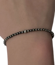 Load image into Gallery viewer, 925 Sterling Silver Authentic Navajo Beads 3mm -6mm beads Stretch Bracelet Minimalist Choose Your Style