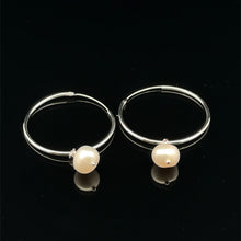 Load image into Gallery viewer, 925 Sterling Silver Hoops Earrings Freshwater Heart Interchangeable Modular