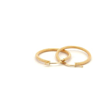 Load image into Gallery viewer, 18K Gold Earrings Hoops Loops Textured 1.69 grams - Rafant