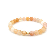 Load image into Gallery viewer, Natural Aventurine Multicolor 6mm Stretchable Bracelet 18k Gold Bead Charm - Rafant