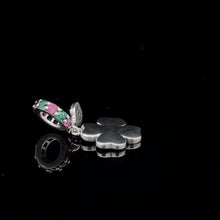 Load image into Gallery viewer, 925 Sterling Silver Charm Green Leaf Flower Beetle For Charm Bracelet Necklace - Rafant