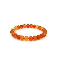 Load image into Gallery viewer, 18K Gold Money Bag Lucky Charm Beads Bracelet Gemstones Carnelian 6mm - Rafant