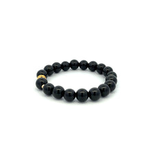 Load image into Gallery viewer, 18K Gold Money Ball Lucky Bracelet Beads Gemstones Black Tourmaline 8mm - Rafant