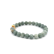 Load image into Gallery viewer, 18K Gold Money Bag Lucky Charm Beads Bracelet Gemstones Burmese Jade 6mm - Rafant
