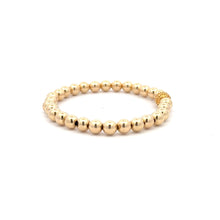 Load image into Gallery viewer, 18K Gold Stretch Bracelet with 24K Gold Ball Charm Size 5-8 inches - Rafant