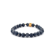 Load image into Gallery viewer, 18K Gold Money Bag Lucky Charm Beads Bracelet Gemstones Sapphire 6mm - Rafant