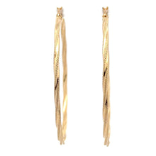 Load image into Gallery viewer, 18K Gold Earrings Hoops Spiral Extra Large 2.20 grams - Rafant