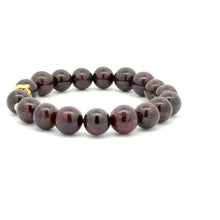 Load image into Gallery viewer, 18K Gold Money Bag Lucky Charm Beads Bracelet Gemstones Garnet 8-8.5mm - Rafant
