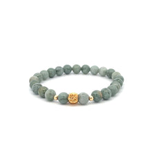 Load image into Gallery viewer, 18K Gold Money Bag Lucky Charm Beads Bracelet Gemstones Burmese Jade 6mm - Rafant